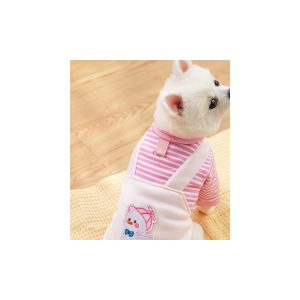 Fleece-Lined Striped Pet Hoodie for Autumn and Winter