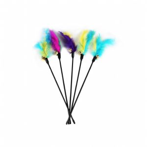 Wand Cat Toy with Feathers and Bell