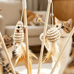 Cat Teaser Wand with Feather product image 2 - CZG Pet Store