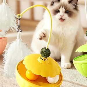 Wobble Cat Toy with Feather Teaser and Mint Ball product image 2 - CZG Pet Store